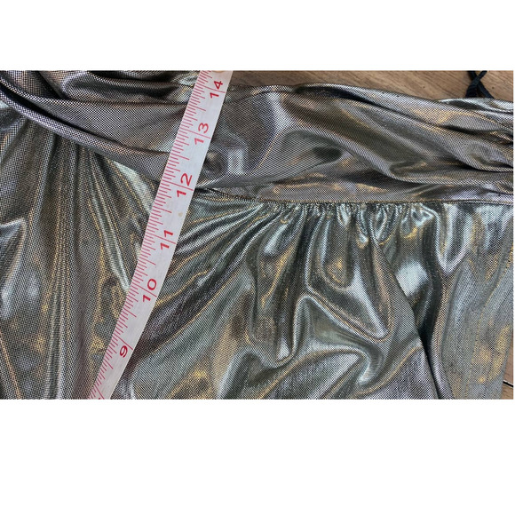 Vintage PG Collections Ginger Bort Silver Llamé High Waist Pants Size 10 MINT - Picture 10 of 10